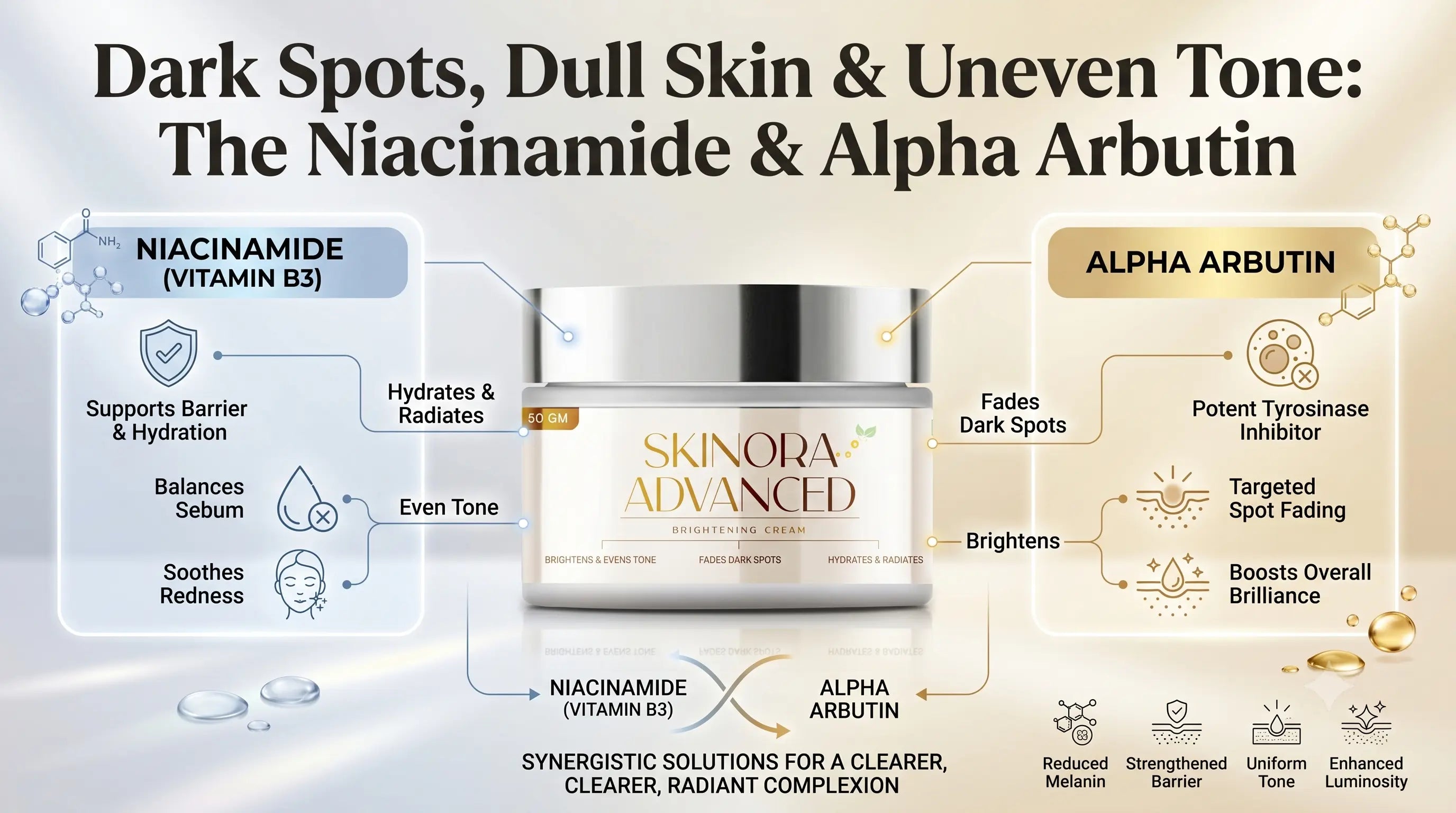 Dark Spots, Dull Skin & Uneven Tone: The Niacinamide & Alpha Arbutin