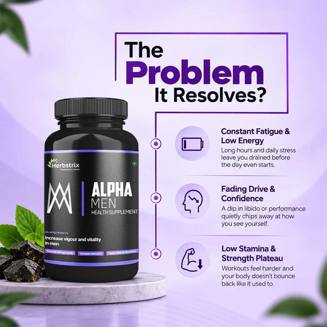 Herbsrix Alpha Men: 100% Herbal Capsules for Energy, Stamina & Confidence