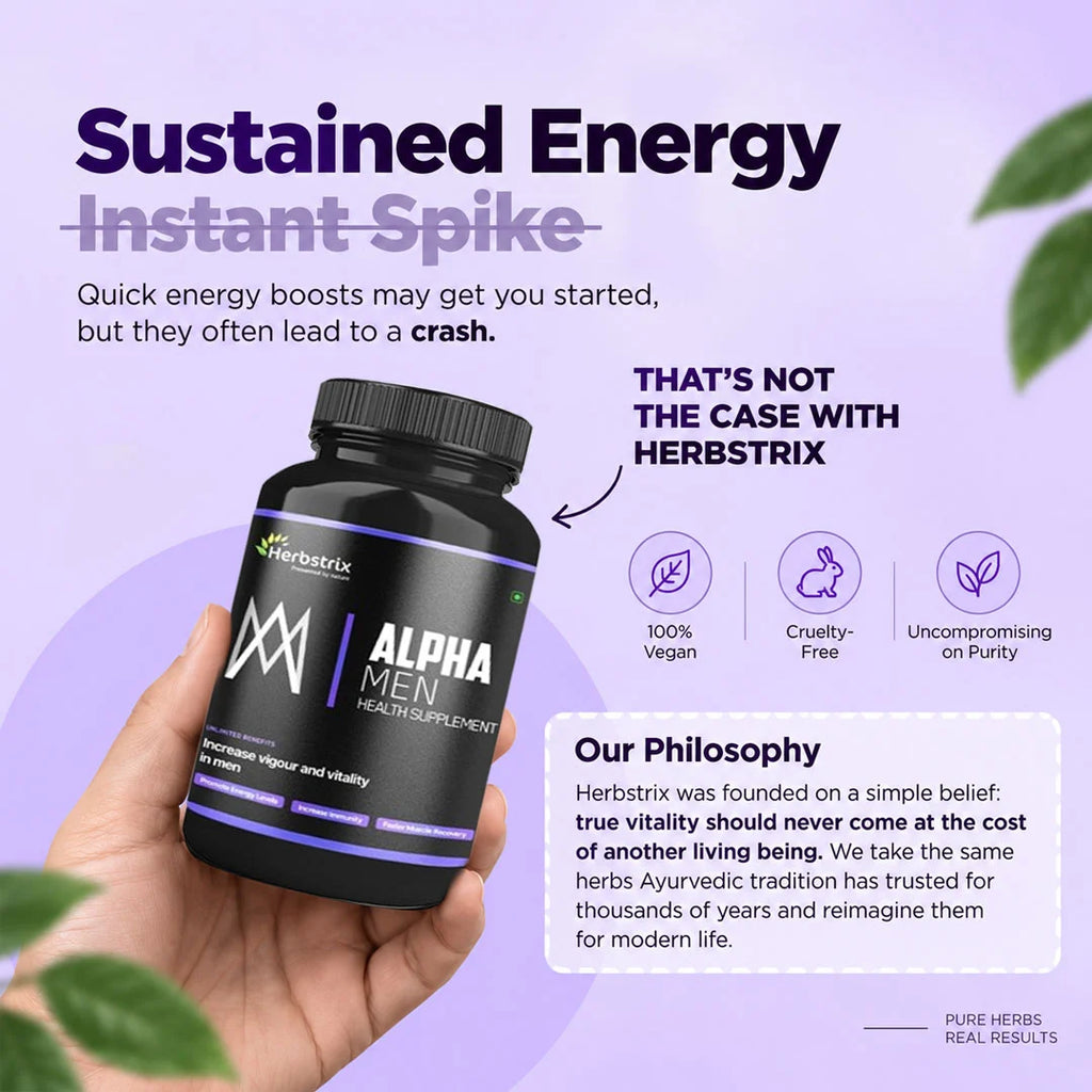 Herbsrix Alpha Men: 100% Herbal Capsules for Energy, Stamina & Confidence