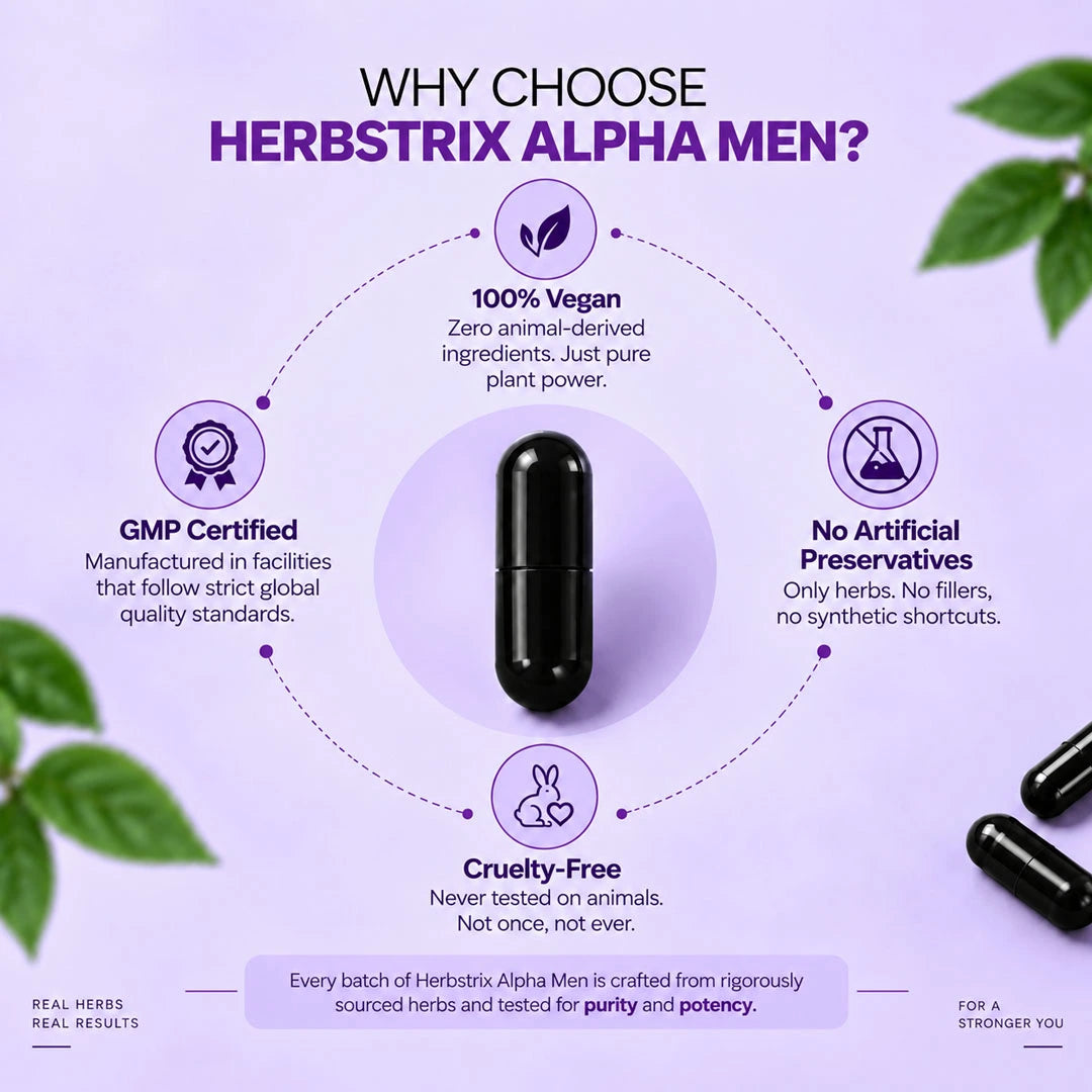 Herbsrix Alpha Men: 100% Herbal Capsules for Energy, Stamina & Confidence