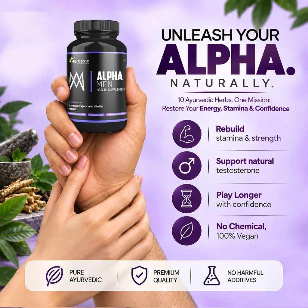 Herbsrix Alpha Men: 100% Herbal Capsules for Energy, Stamina & Confidence